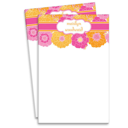 Modern Floral - Pink and Orange Notepads